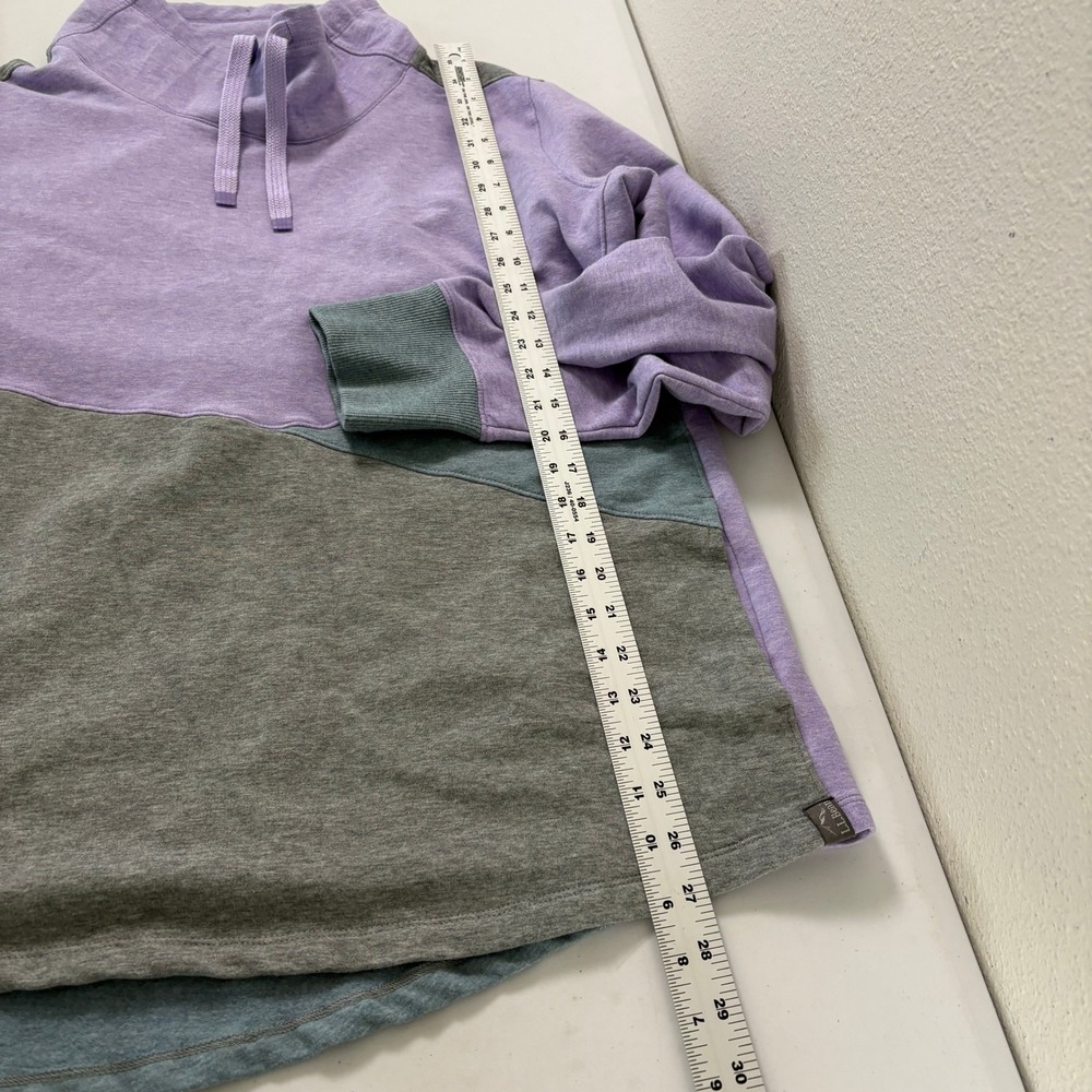 LL Bean Colorblock Funnel Neck Sweatshirt Womens 3X Plus Purple Grey Pockets - Picture 6 of 7